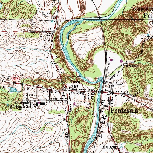 Topographic Map of Slipper Run, OH