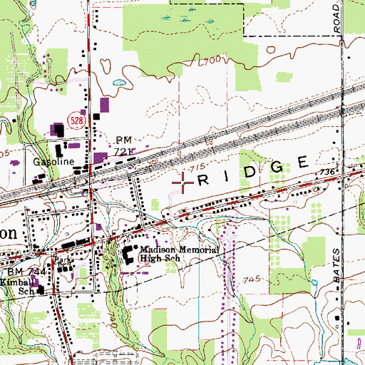 Topographic Map of South Ridge, OH