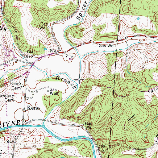 Topographic Map of Spicer Creek, OH