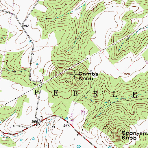 Topographic Map of Sponyers Knob, OH