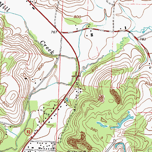 Topographic Map of Spoon Creek, OH