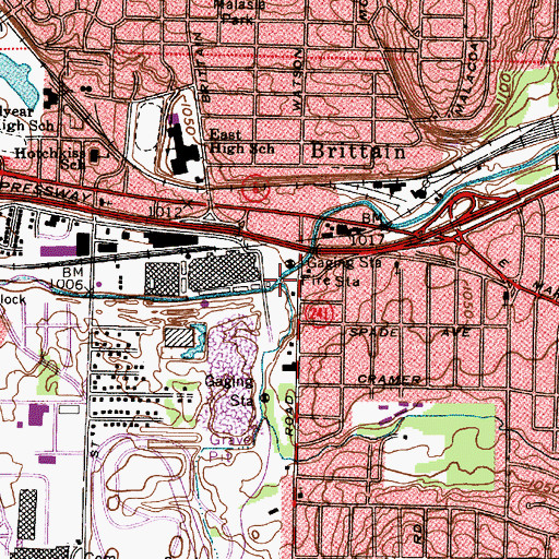 Topographic Map of Springfield Lake Outlet, OH