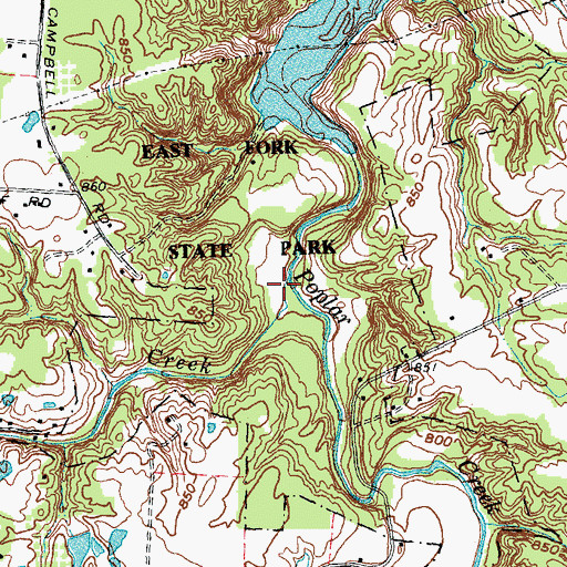Topographic Map of Sugartree Creek, OH