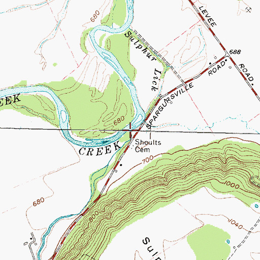 Topographic Map of Sulphur Lick, OH