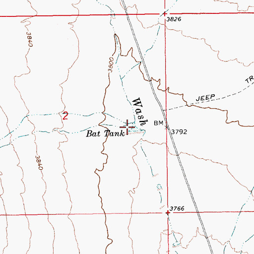 Topographic Map of Bat Tank, AZ