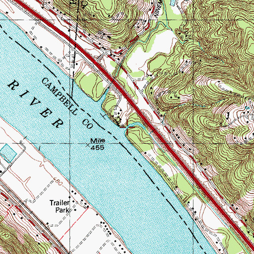Topographic Map of Tenmile Creek, OH