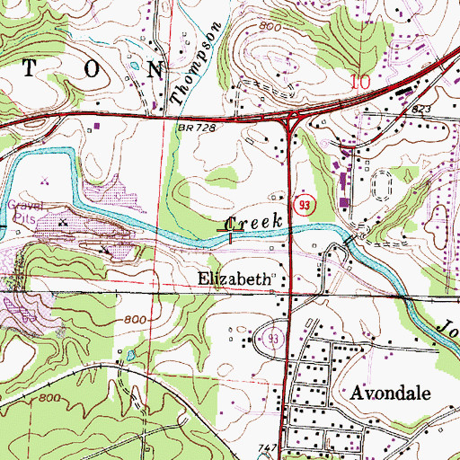 Topographic Map of Thompson Run, OH