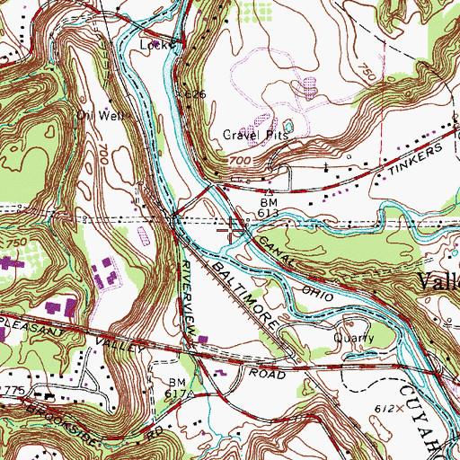 Topographic Map of Tinkers Creek, OH
