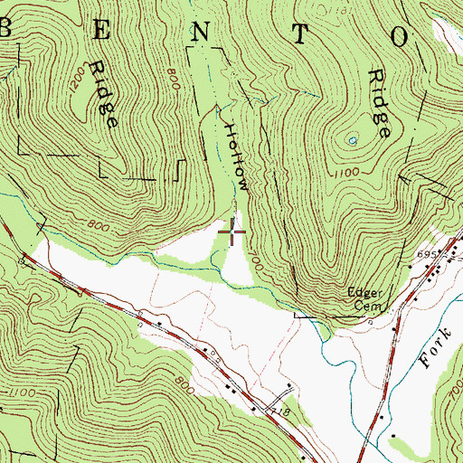 Topographic Map of Tobacco Barn Hollow, OH