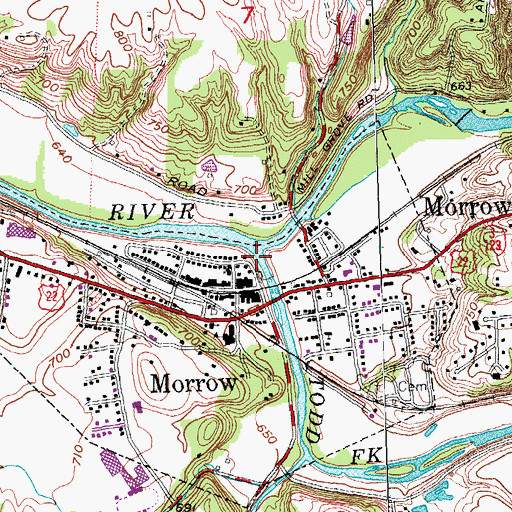 Topographic Map of Todd Fork, OH