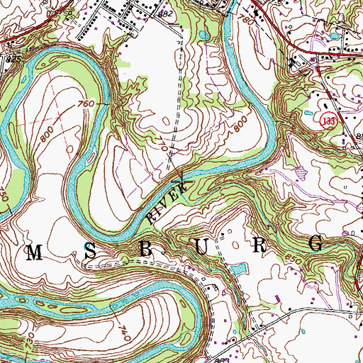 Topographic Map of Todd Run, OH