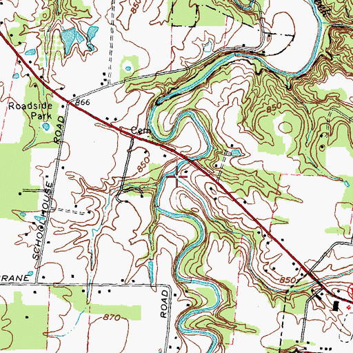 Topographic Map of Town Run, OH