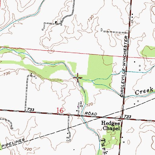 Topographic Map of Turkey Run, OH
