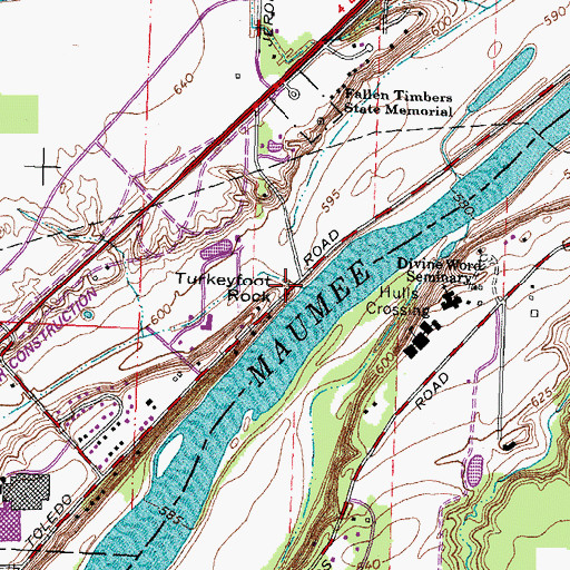 Topographic Map of Turkeyfoot Rock, OH