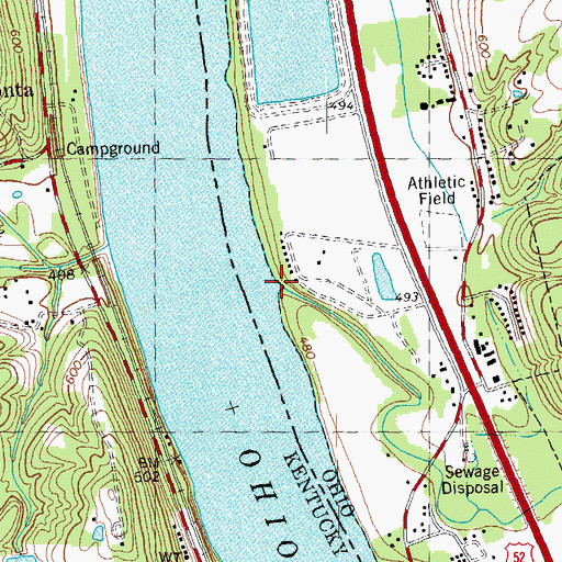 Topographic Map of Twelvemile Creek, OH