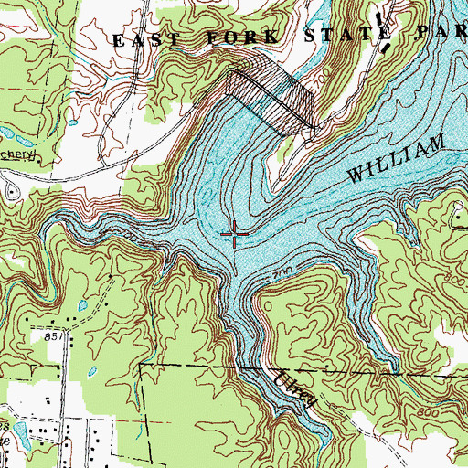 Topographic Map of Ulrey Run, OH