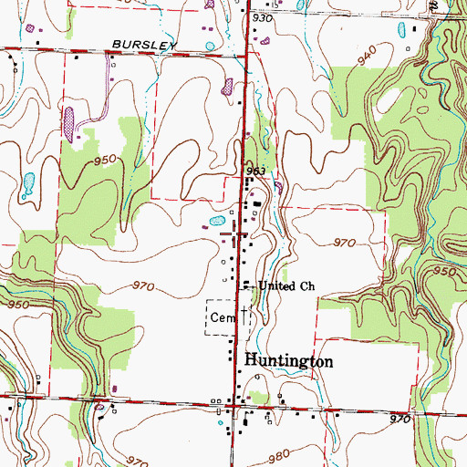 Topographic Map of United Church, OH