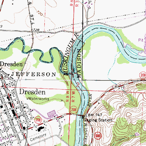 Topographic Map of Wakatomika Creek, OH