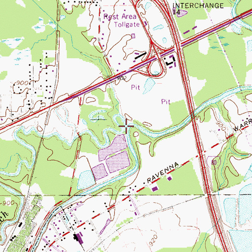 Topographic Map of West Branch Mahoning River, OH
