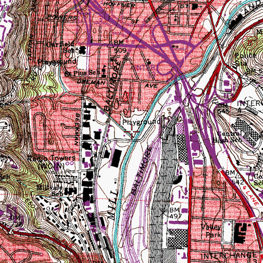 Topographic Map of West Fork Mill Creek, OH