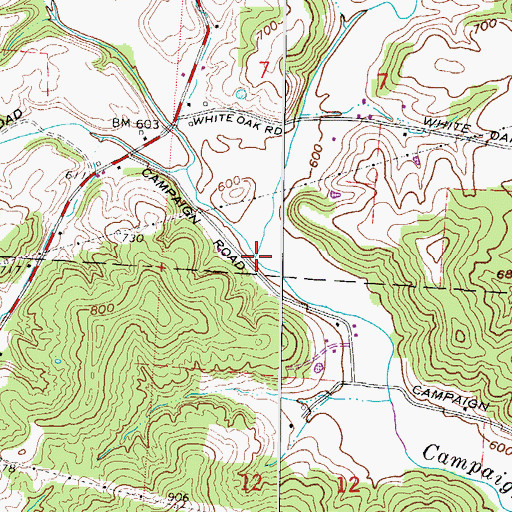 Topographic Map of White Oak Creek, OH