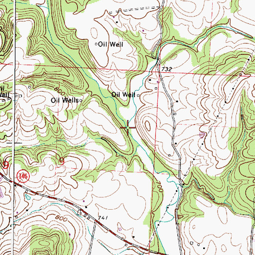 Topographic Map of White Eyes Creek, OH