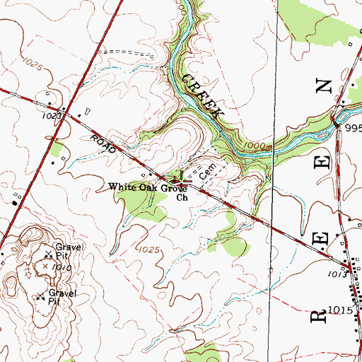 Topographic Map of White Oak Grove United Methodist Church, OH