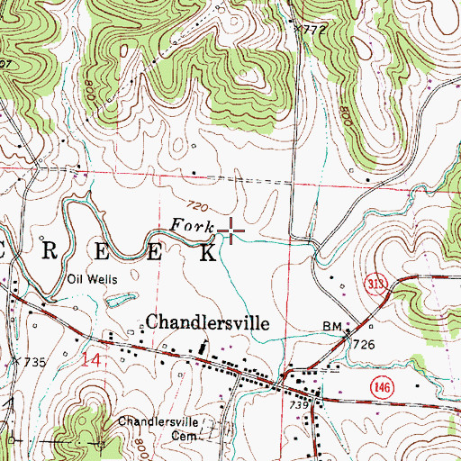 Topographic Map of Williams Fork, OH