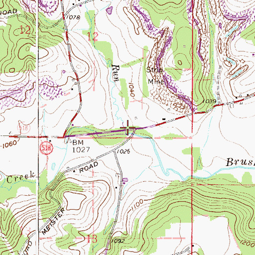 Topographic Map of Williard Run, OH