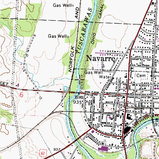 Topographic Map of Wolf Creek, OH
