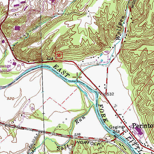 Topographic Map of Wolfpen Run, OH