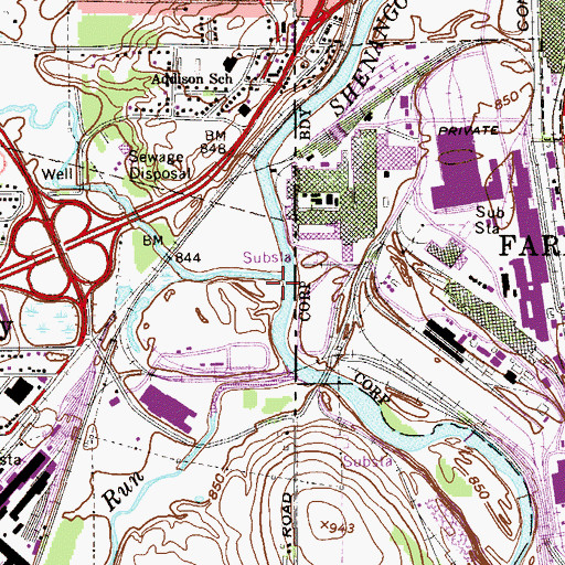 Topographic Map of Yankee Run, OH