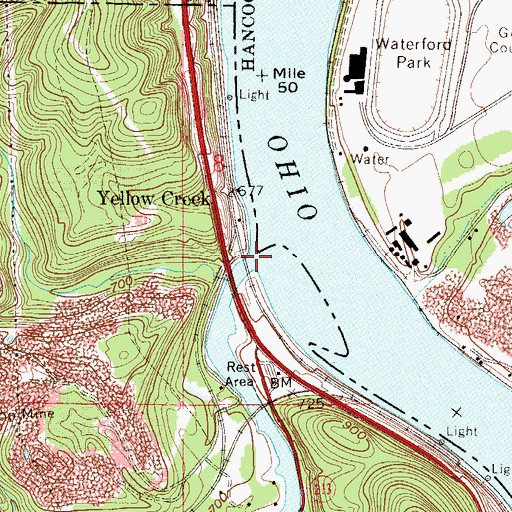 Topographic Map of Yellow Creek, OH
