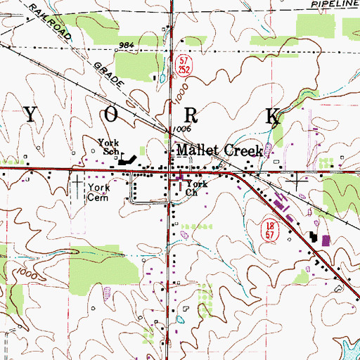 Topographic Map of York United Methodist Church, OH