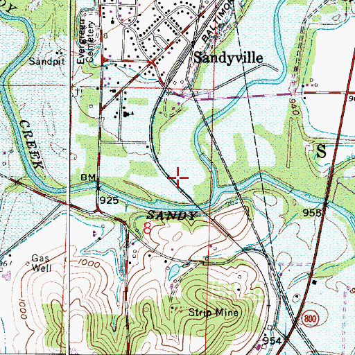 Topographic Map of Nimishillen Creek, OH