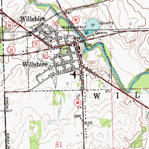 Topographic Map of Parkway Middle School, OH