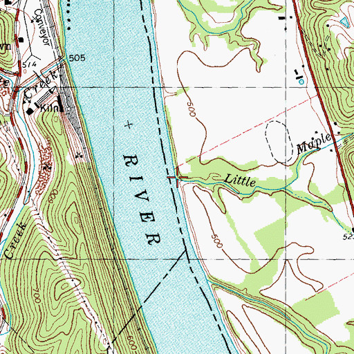 Topographic Map of Little Maple Creek, OH
