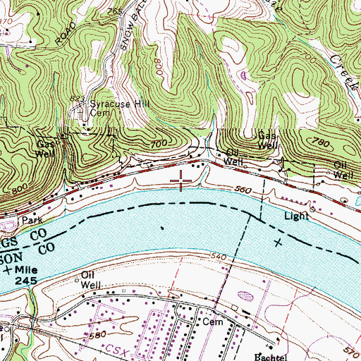 Topographic Map of Carleton Creek, OH