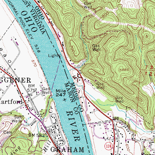 Topographic Map of Carletonville, OH