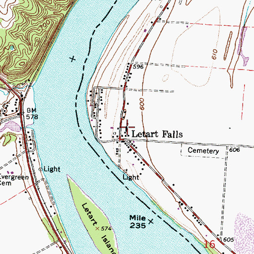 Topographic Map of Letart Falls Elementary School, OH