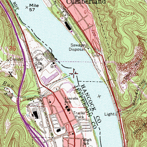 Topographic Map of Croxton Bar, OH