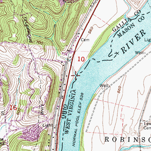 Topographic Map of Lime Kiln Creek, OH