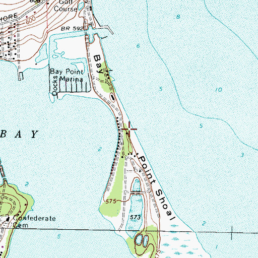 Topographic Map of Bay Point, OH