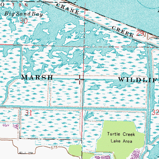 Topographic Map of Magee Marsh Wildlife Area, OH