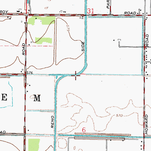 Topographic Map of Reno Side Cut, OH