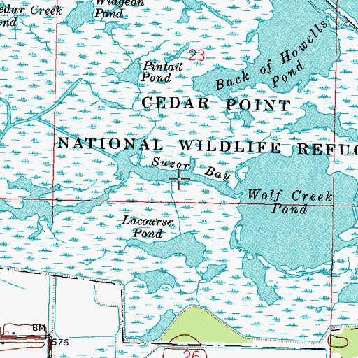 Topographic Map of Suzar Bay, OH