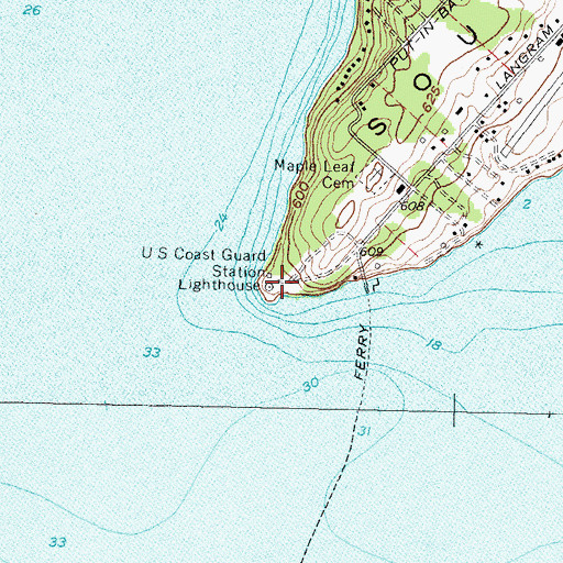 Topographic Map of United States Coast Guard Station Lighthouse, OH
