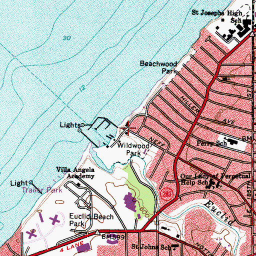 Topographic Map of Wildwood Yacht Club, OH