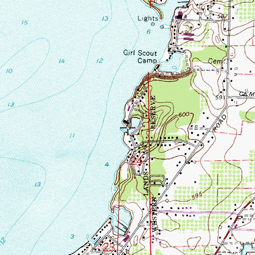 Topographic Map of The Colony Club Harbor, OH