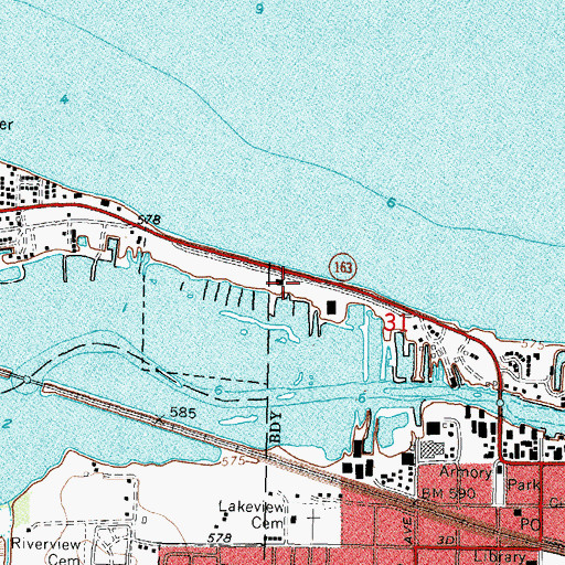 Topographic Map of Clinton Reef Marina, OH